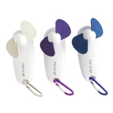 Hand fan with LED light carabiner